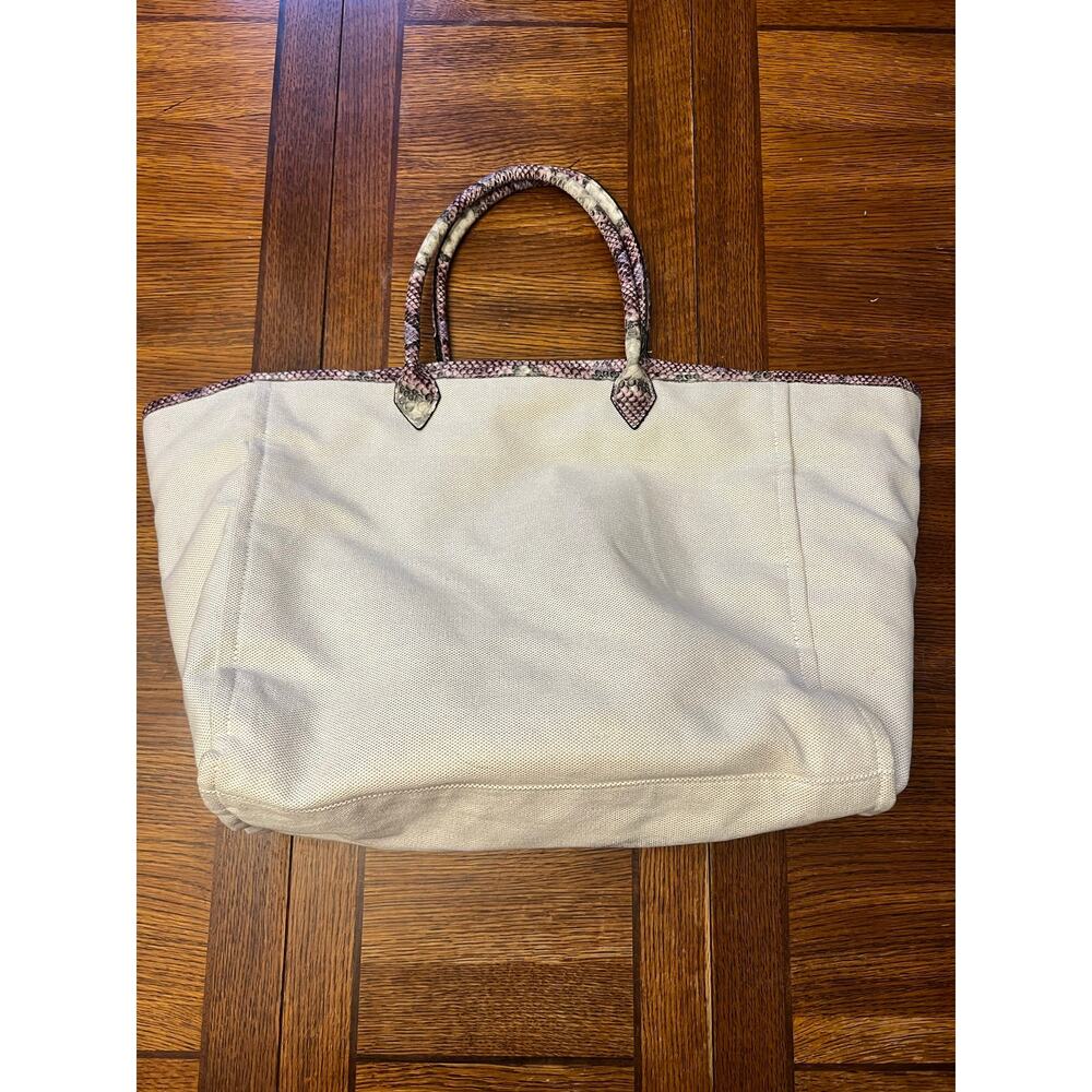Victoria’s Secret Large Purple Snakeskin Studded Canvas Tote Bag VS - Picture 9 of 15